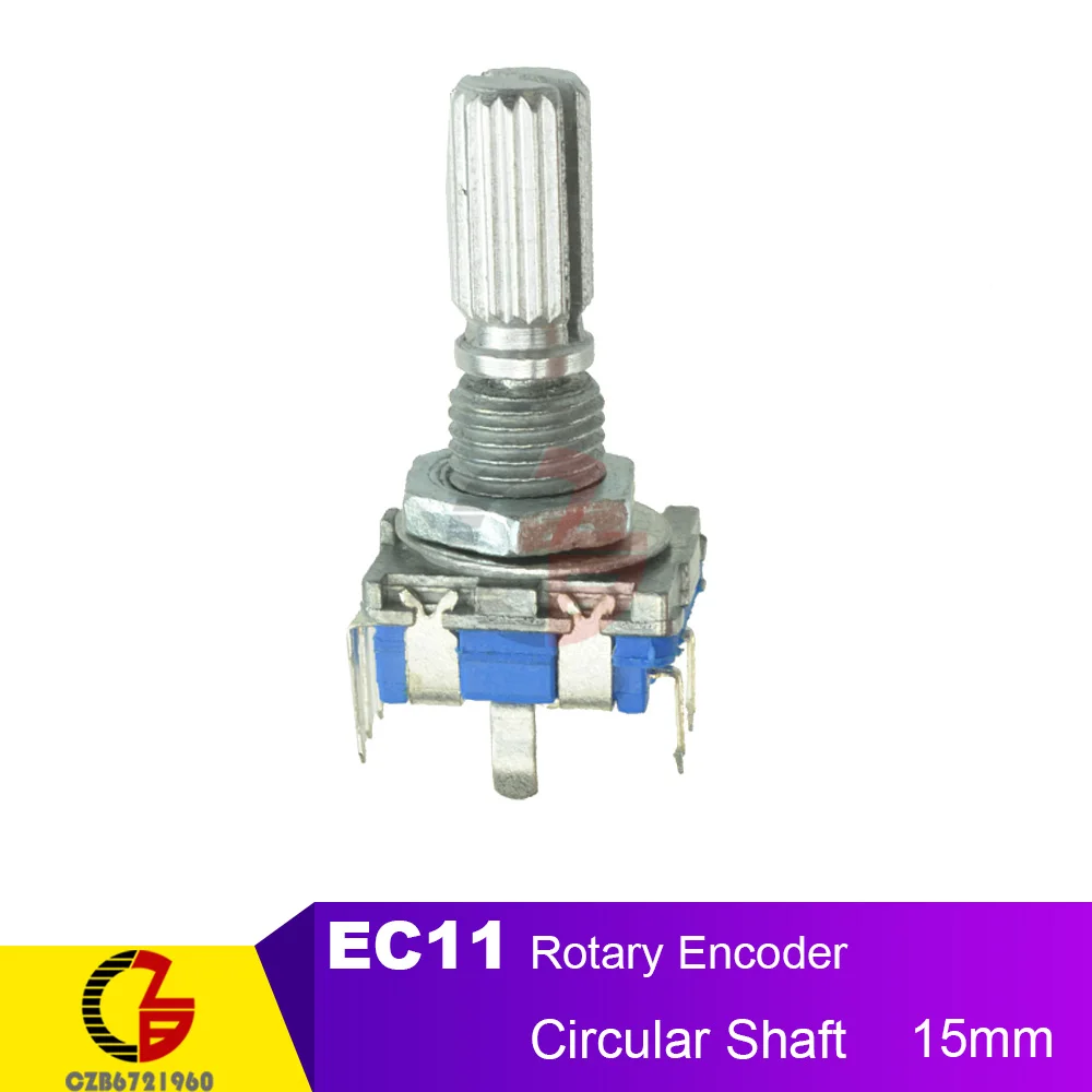 Circular Shaft 15mm 15 мм 20 мм Поворотный кодер переключатель EC11 аудио цифровой потенциометр переключатель кодирования круговой половина ручка вал - Цвет: Circular Shaft 15mm