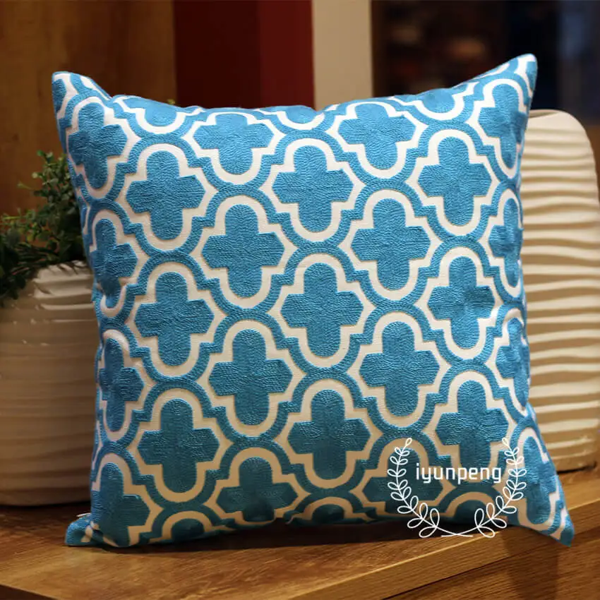LeRadore Роскошные 3D вышитые Чехлы для подушек Геометрический стиль валик наволочка