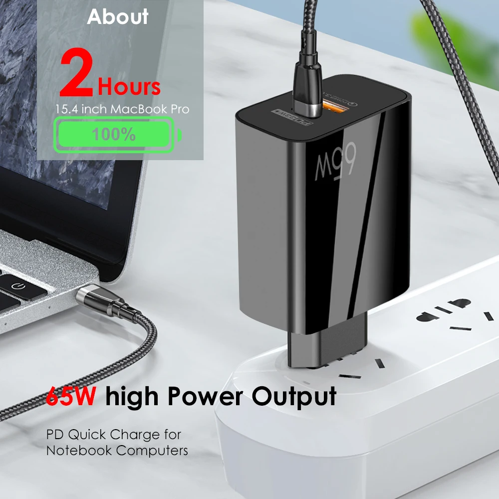 65w gan charger dual ports qc 3 0 pd 3 0 quick charge fast charging for iphone 13 pro xiaomi type c pd usb mobile phone charger free global shipping