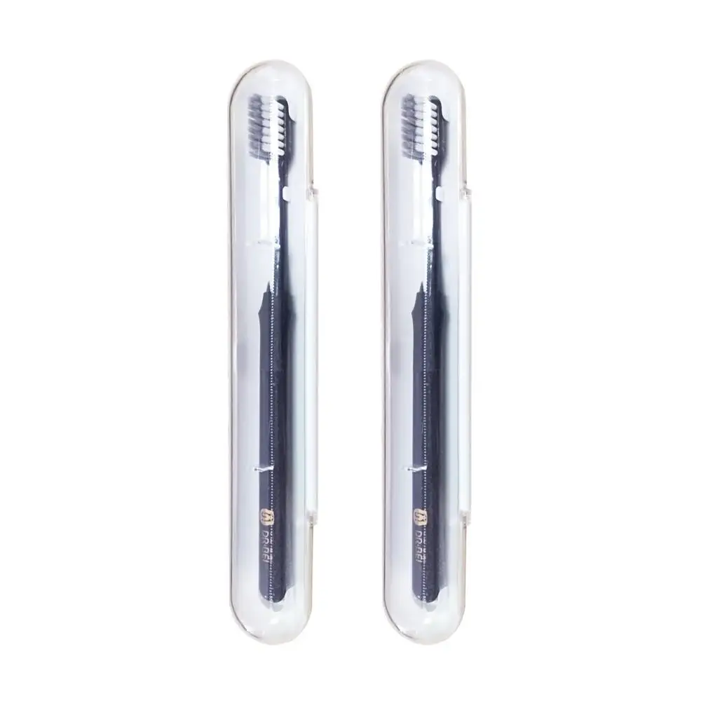 2 PCS Black Xiao mi Youpin 2 цвета доктор B зуб лучше mi шунт щеток пара бамбуковая зубная щетка портативная зубная щетка для хранения с походная коробка - Цвет: 2 PCS Black