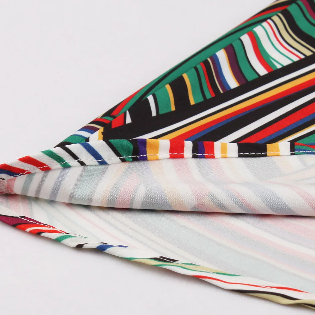 

Boho Summer Mini Dress Women Sleeveless Color Stripe Print Hollow Out Beach Dresses Vintage Elegant Sexy Party Dress Vestidos