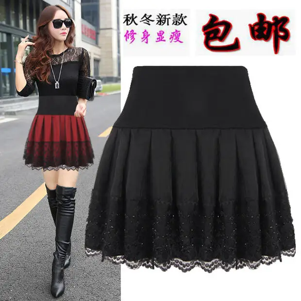 

И Зимняя женская короткая юбка большого размера с завышенной талией, юбка с запахом, плиссированная трапециевидная юбка, тонкая юбка с зонт...