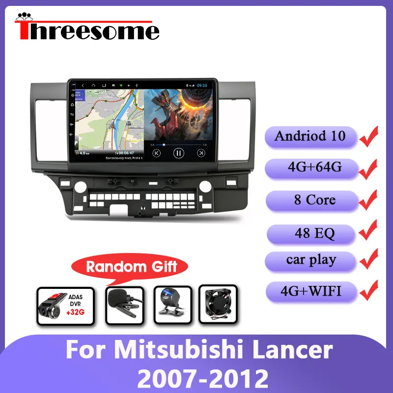 Android10.0 4G + 64G Автомагнитола для Mitsubishi Lancer 2007-2012 сеть WiFi RDS DSP видео Аудио