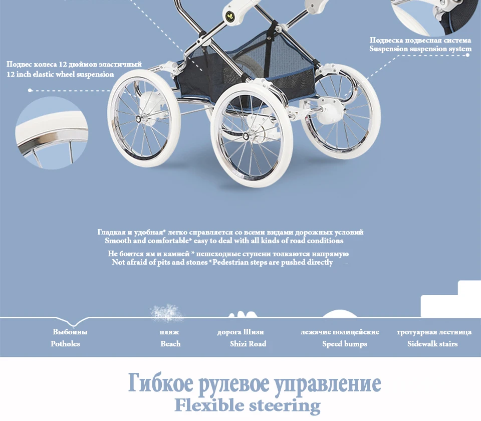 CoolBaby/Детская Коляска 2 в 1; коляска для лежа или увлажнения; складной светильник; Двусторонняя детская коляска; четыре сезона;
