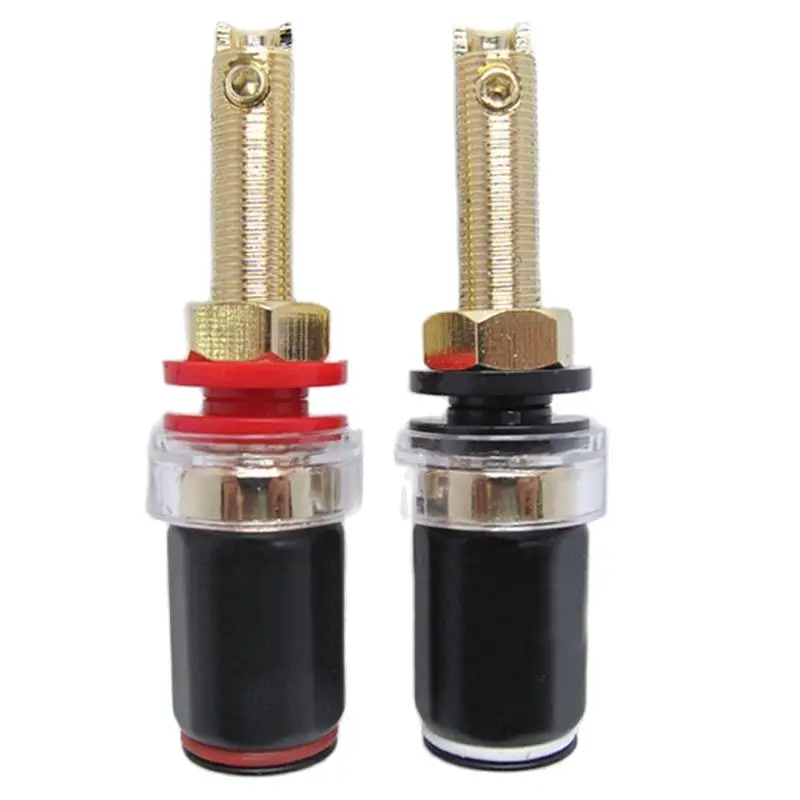 A pair Banana connector Gold-plated solder-free banana plug sockets copper terminals New