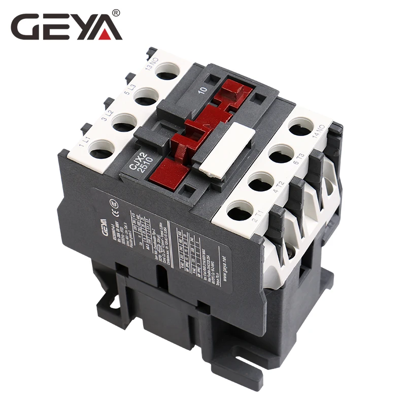 Магнитный трехфазный контактор GEYA 3210 1NO 25A 32A 220 В или 380VAC LC1D с din-рейкой серебристый