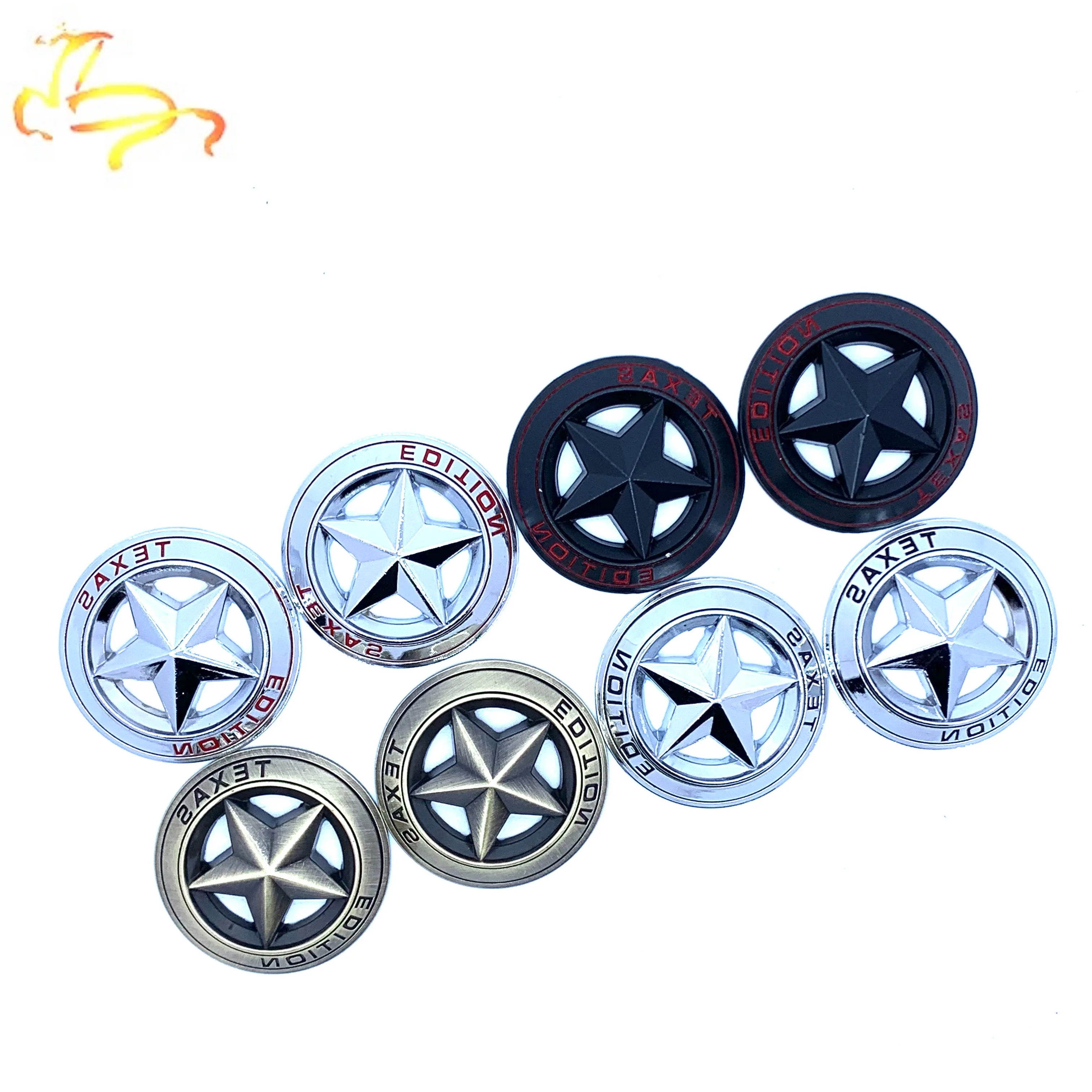 

2pcs 3D Emblem Badge Metal TEXAS EDITION Shield Pentagram Car Fender Side Tail Body Sticker for JEEP Wrangler Liberty Grand Cher