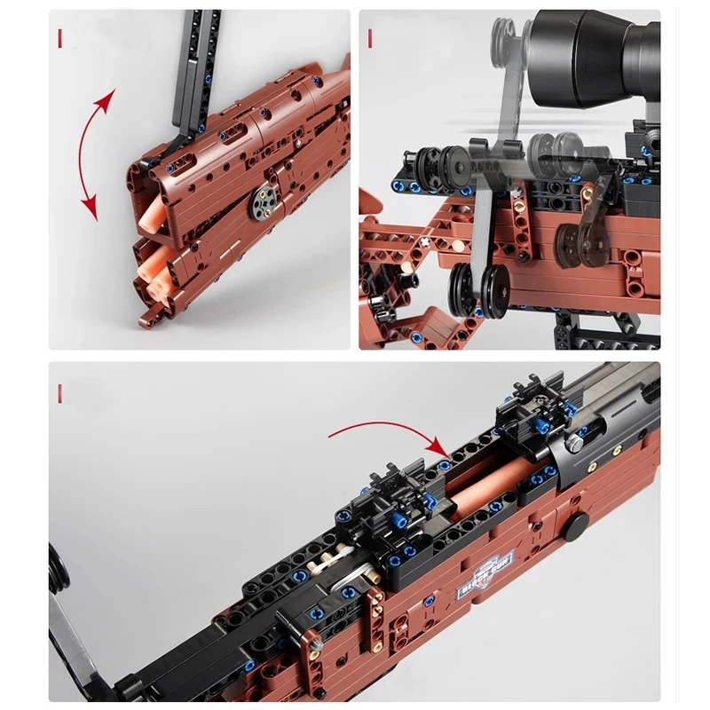 

CADA 653pcs Soft Bullet Gun 98K Electrical Rifle Building Blocks Musket Model Arms Army Weapon diy Bricks Boy Toy Gift Technical