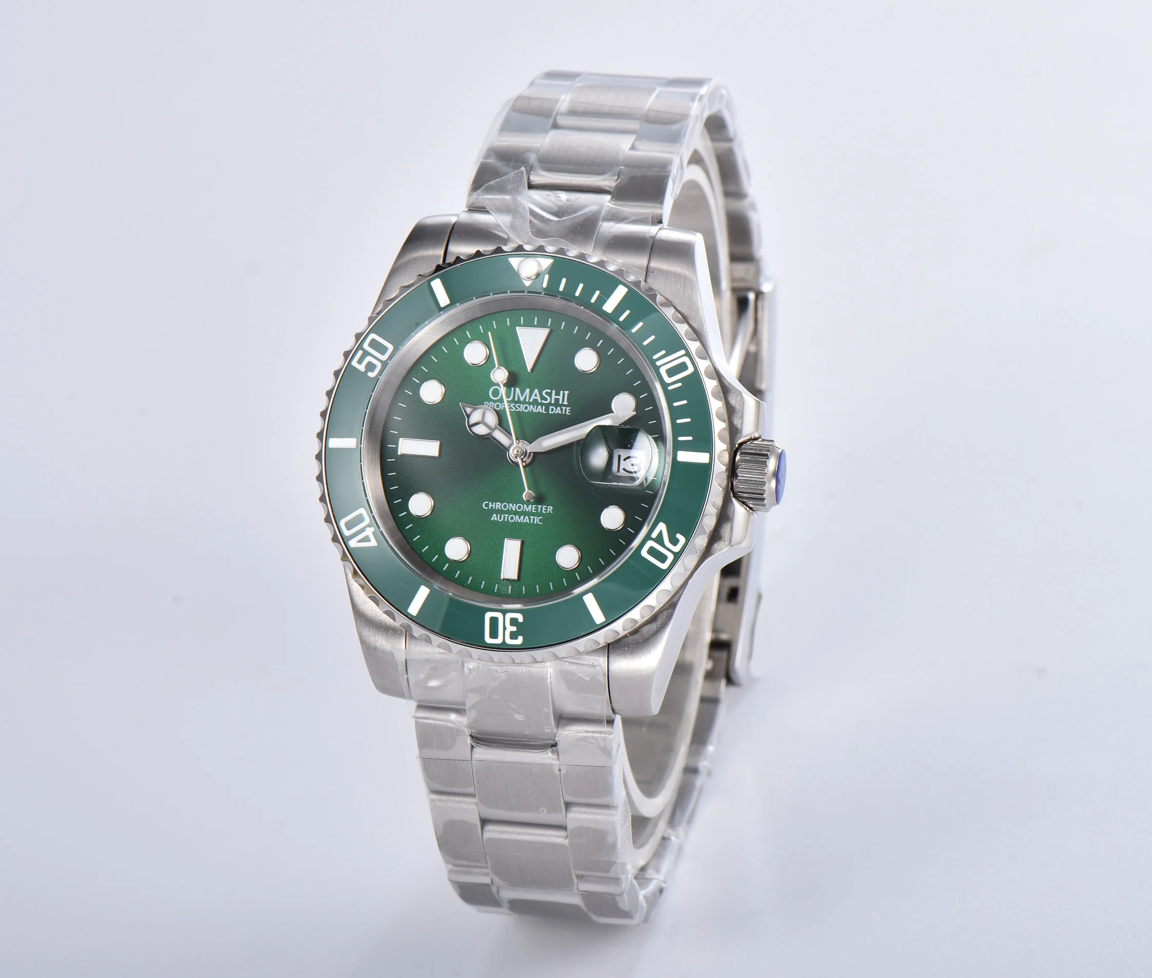 

Men's watch luxury brand new automatic mechanical watch sapphire ceramic bezel green dial imitation water fashion men's watch