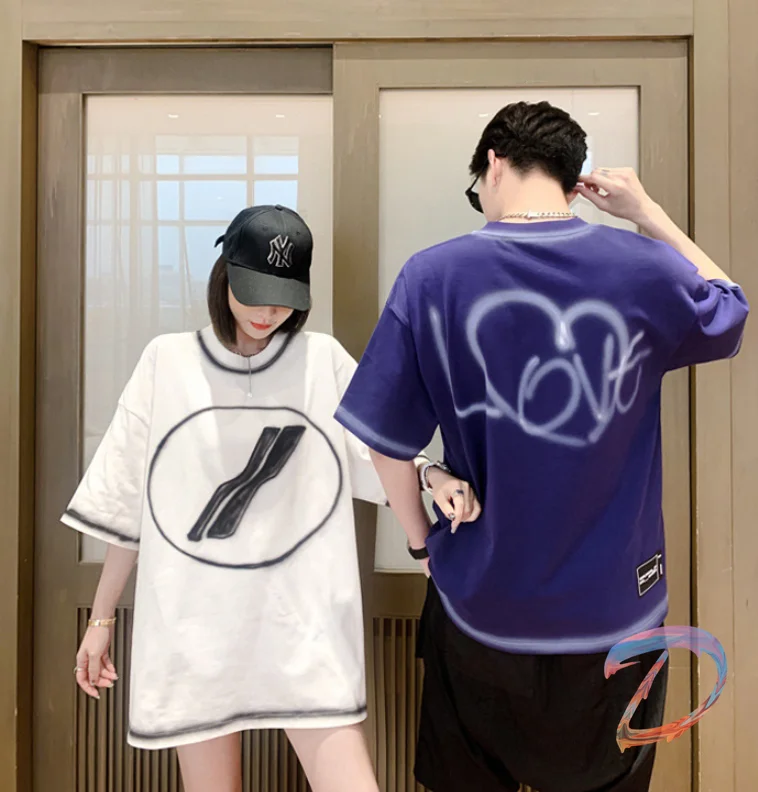 

We11done T-shirt High Quality Hand-painted Graffiti Love LOVE Letter Short-sleeved Men Women Welldone Couple Loose T-shirt