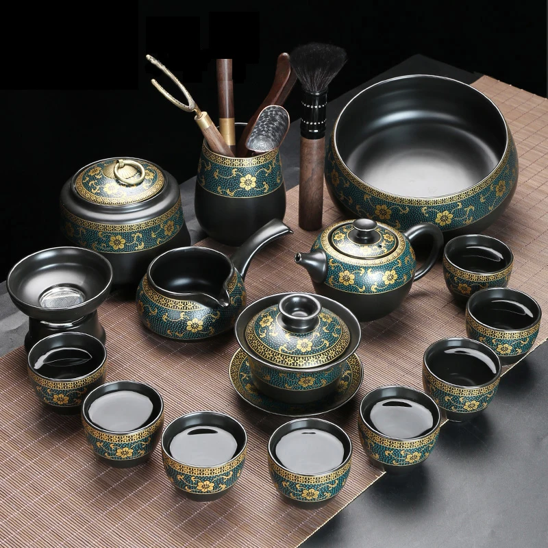 Conjuntos de Chá de Luxo Conjunto de Chá Serviço de Porcelana Xícara de Chá Caneca de Chá Cerâmica Kung Gaiwan Cerimônia Bule fu
