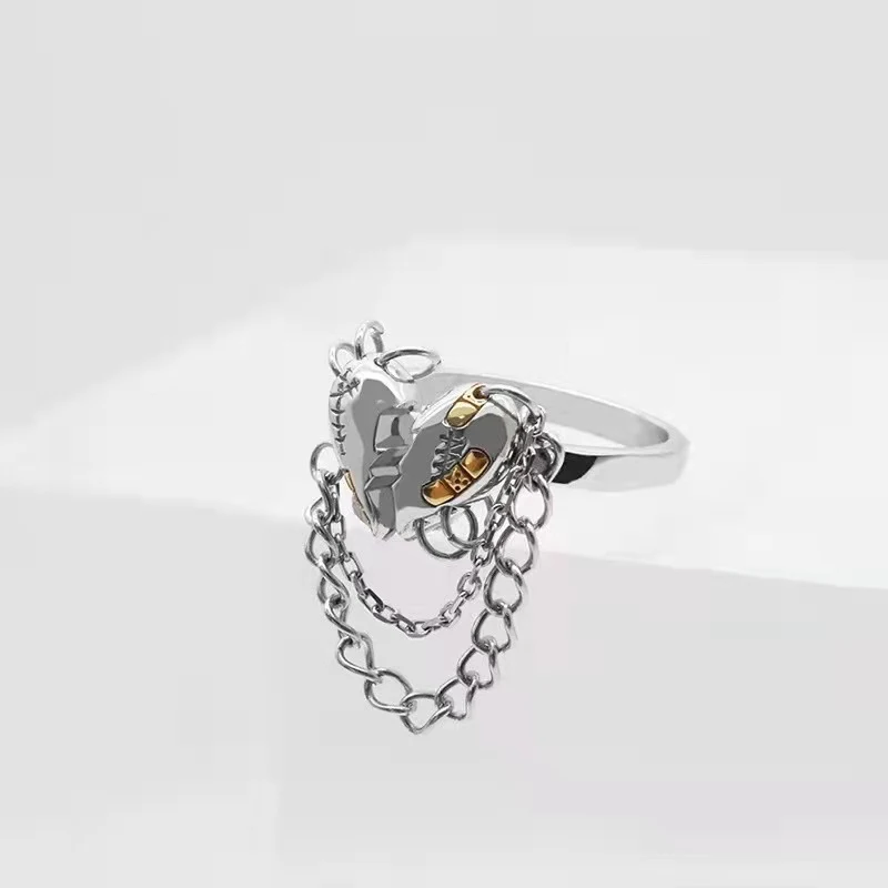 

New Creative Broken Heart Metal Tassel Opening Ring Trendy Fashion Simple Adjustable Men's and Women's Rings Jewelry wholesale