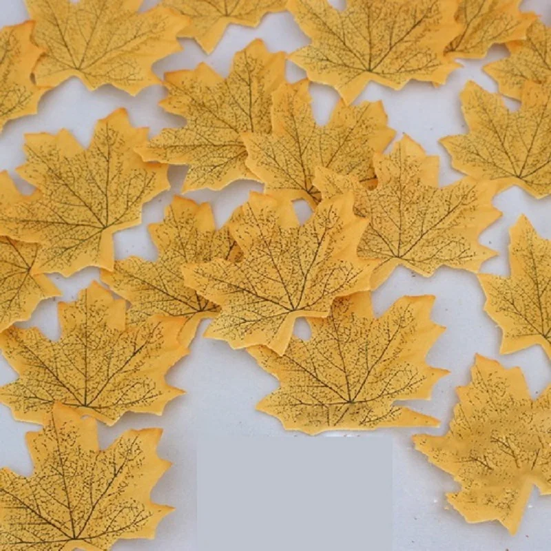 100 шт./лот Размер 8 см разноцветные Искусственные Шелковые кленовые листья