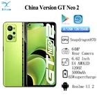 Смартфон Realme GT Neo 2, экран мобильный телефон дюйма, Восьмиядерный процессор Snapdragon 870, камера 64 мп, 5000 мАч, 65 Вт, быстрая зарядка, 6,62 дюйма, E4 AMOLED, 120 Гц, NFC, OTA