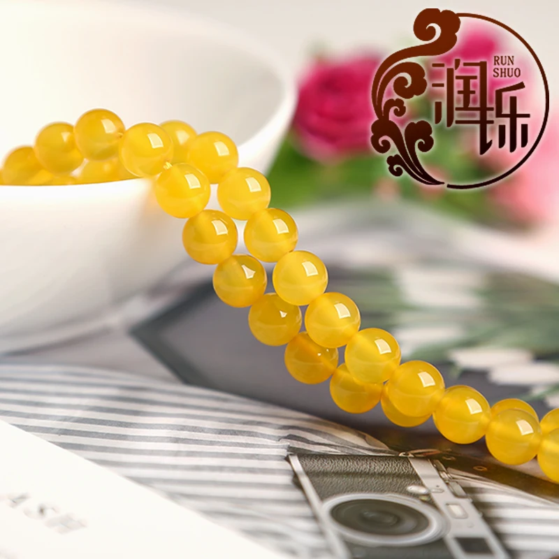 Круглые бусины из натурального желтого агата и оникса 15 дюймов 4/6/8/10/12/14 мм |