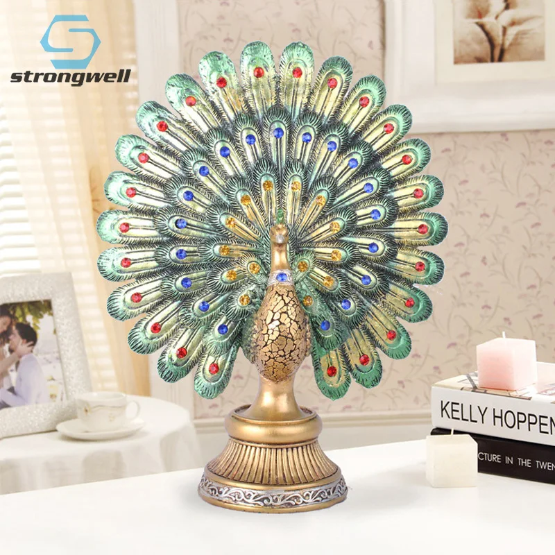 Скульптура Strongwell с открытыми крыльями павлина из Юго Восточной Азии Статуэтка