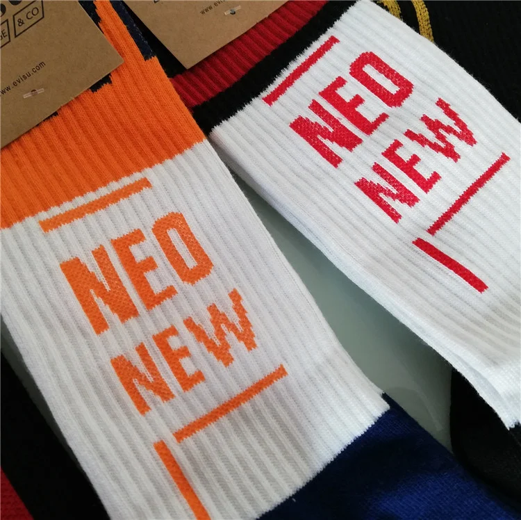 Бренд Evisu повседневные хлопковые мужские носки Модные дышащие теплые чулки спортивные мужские и женские парные носки