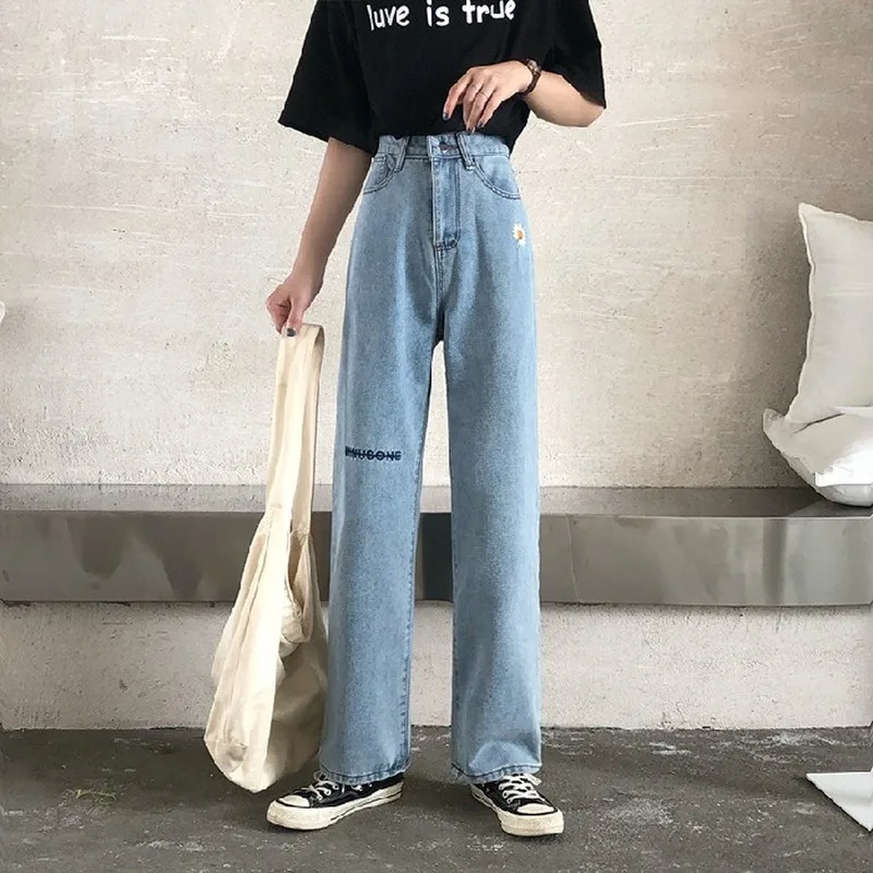 Шикарные джинсы с широкими штанинами для женщин на весну и осень новинка 2020 года