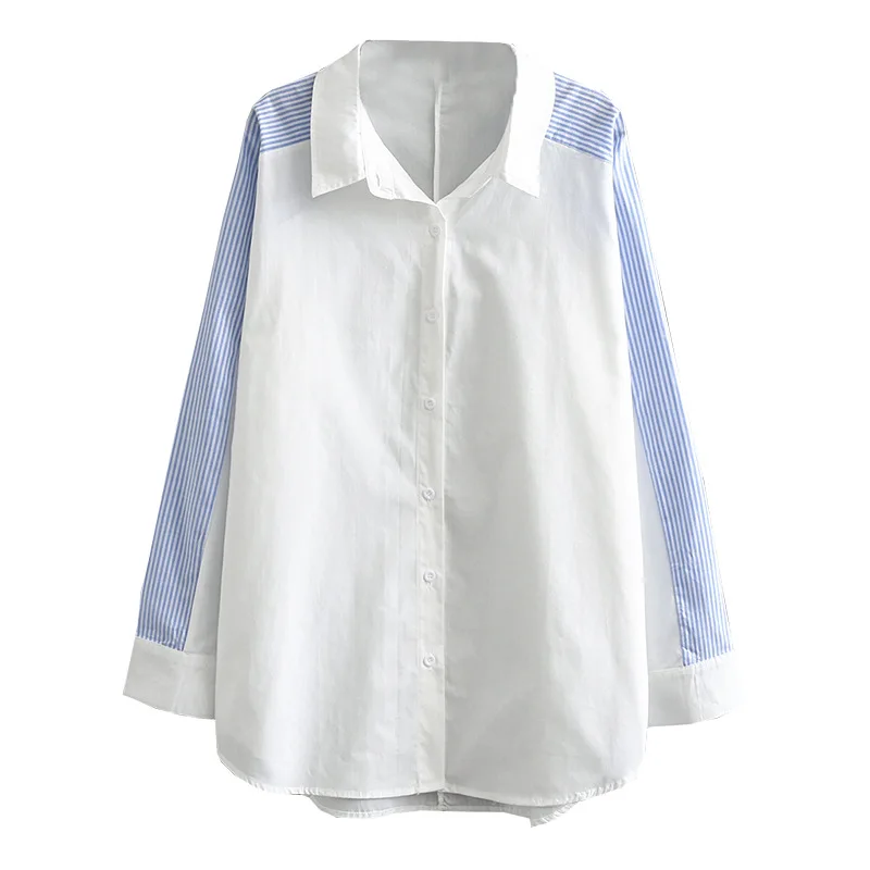 Осенние женские рубашки, женские топы, женские блузки с рукавом реглан, полосатая Свободная Женская одежда, J8 601 от AliExpress WW