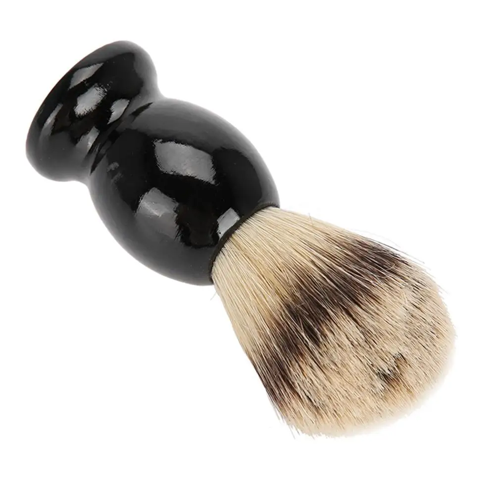 Портативная Мужская мягкая синтетическая щетка для бритья с деревянной ручкой и