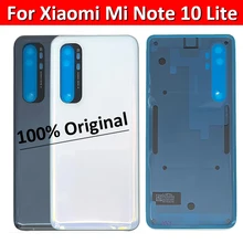 100% Original New Back Battery Cover Door For Xiaomi Mi Note 10 Lite Rear Housing Case Back Cover Replacement part