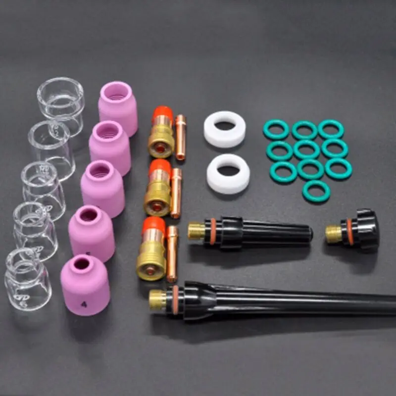 

31pcs TIG Welding Torch Stubby Gas Lens # 12 Heat Cup Kit For WP-17 / 18/26 TIG Welding Torch Accessories
