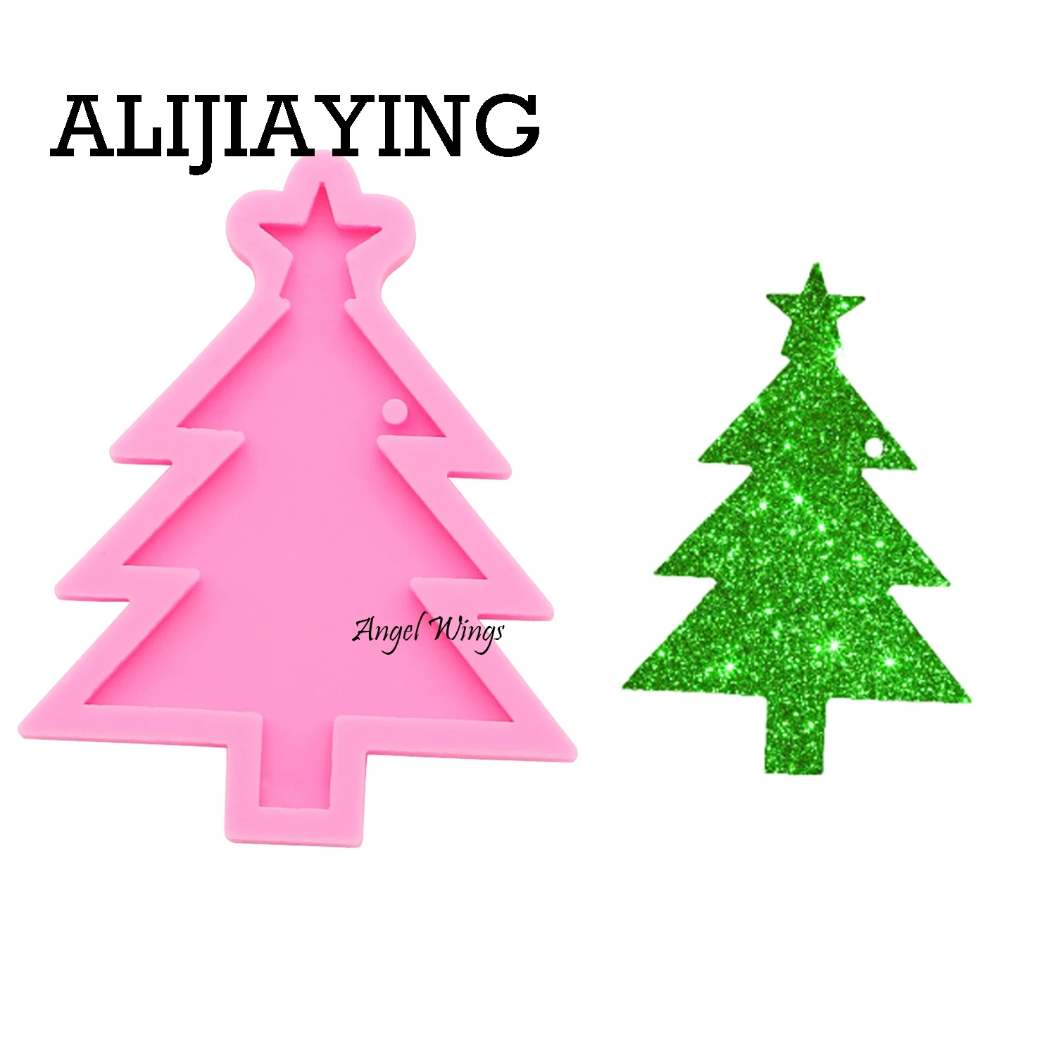 1pc Pink DY0108 DIY Блестящий Рождественский свет/дерево/орнамент/брелки носки силиконовая форма для ключей силиконовая форма для США форма для ключей - Цвет: 1pc Pink