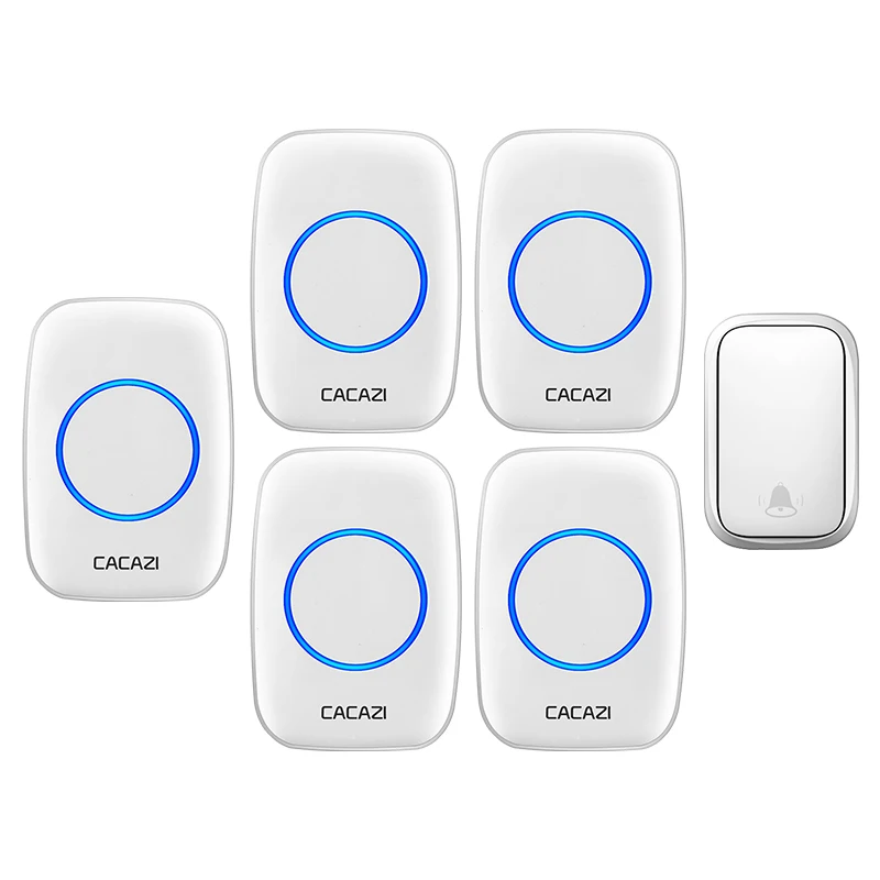 Беспроводной дверной звонок с автономным питанием CACAZI без аккумулятора
