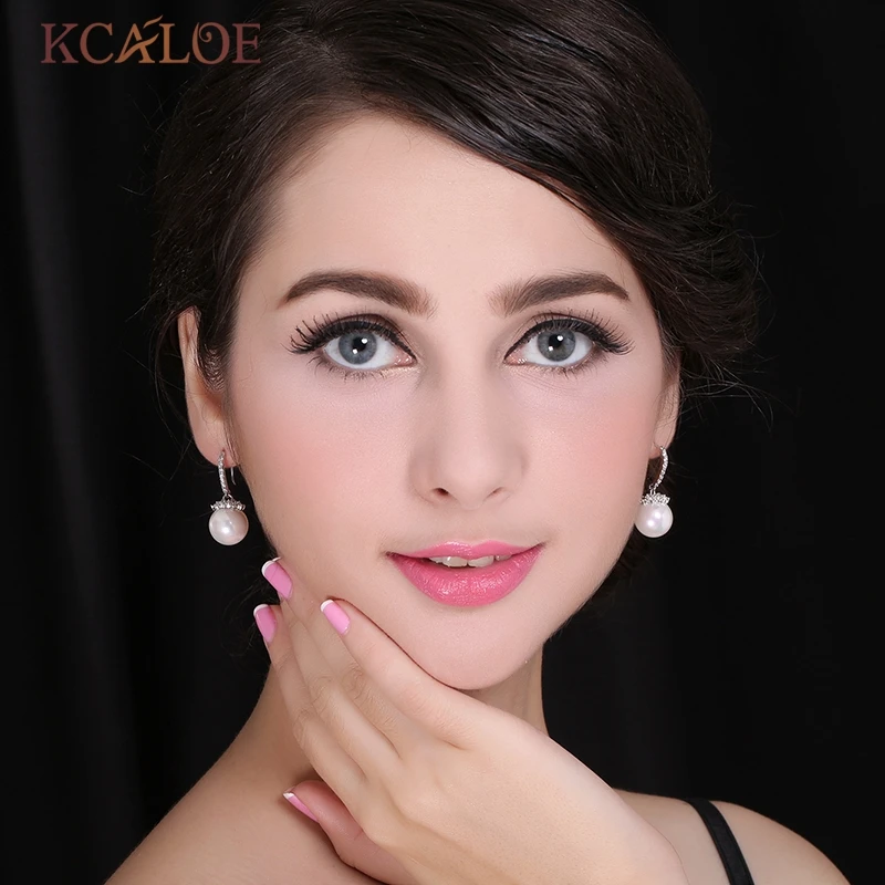 KCALOE Стразы Висячие Серьги серебряного цвета и розового золота роскошные