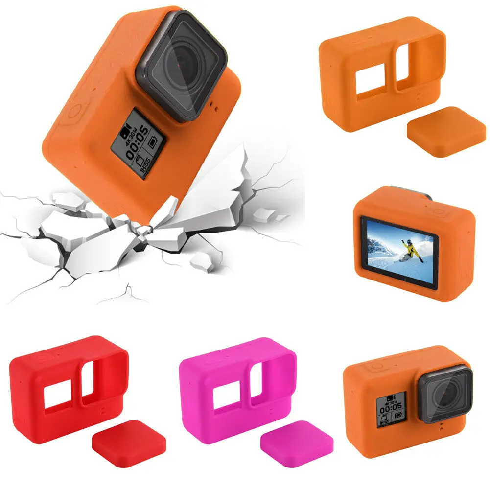 Современные противопылевые Чехлы GoPro HERO 7 черный мягкий силиконовый защитный