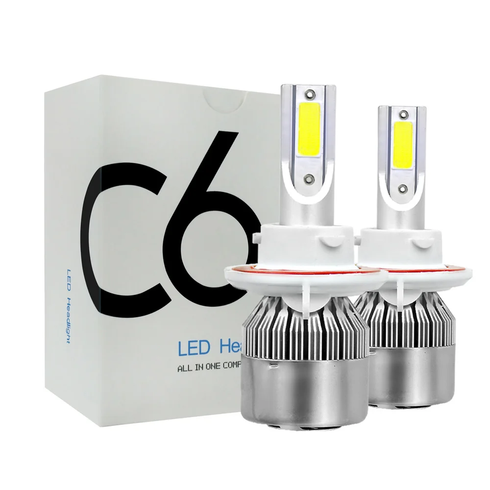 

2Pcs New Arrival Car Light C6 LED H4 9003 HB2 H1 H3 H8 H11 H7 Led Lamp Auto Headlight Bulbs Headlamp 7600lm 6500k Lights