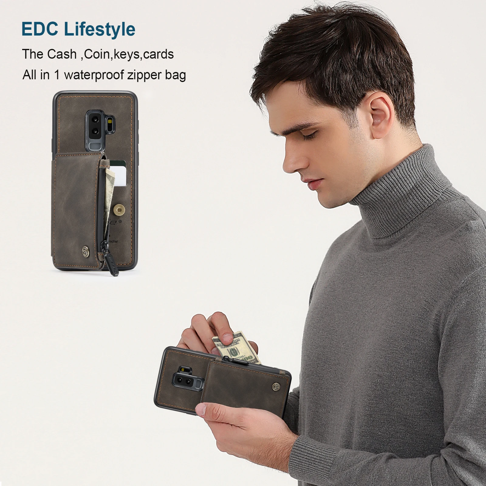 

Leather Wallet Phone Cases for Samsung Galaxy S9 PLUS Retro ID & Credit Card Slots Cases Protective Magnetic Flip Cover for Girl