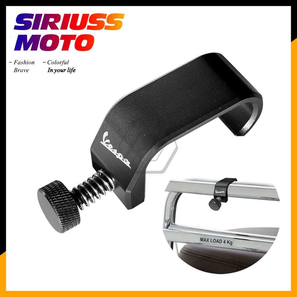 

Motorcycle Rack Lock Hook Frame Crotchet Grips Case for Vespa Scooter GTS LX LXV Sprint Primavera 50 125 250 300