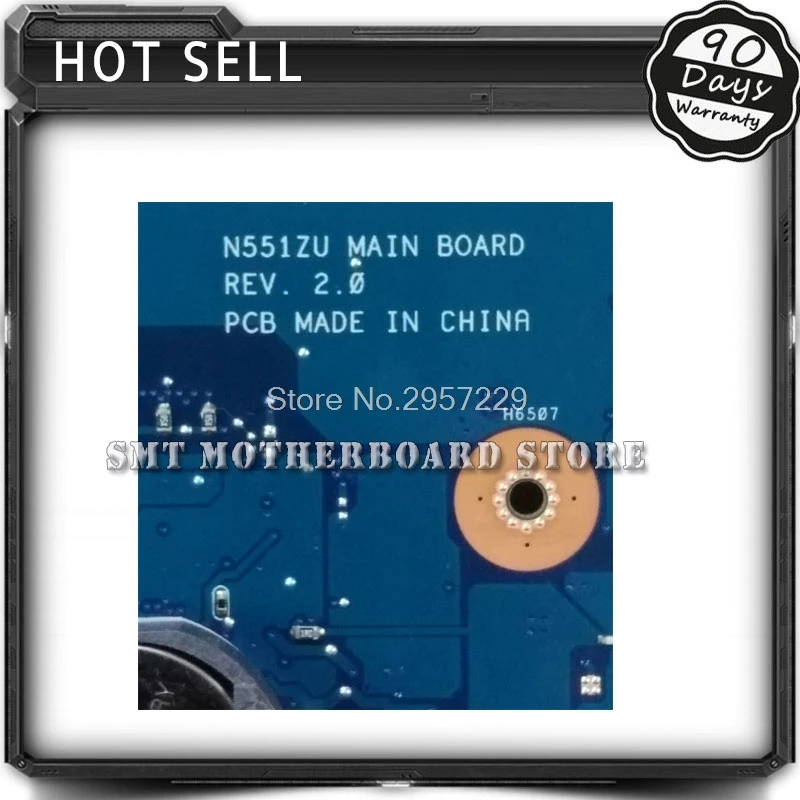 

For Asus N551ZU N551Z Laptop Motherboard N551ZU REV:2.0 Mainboard 100% fully tested S-6
