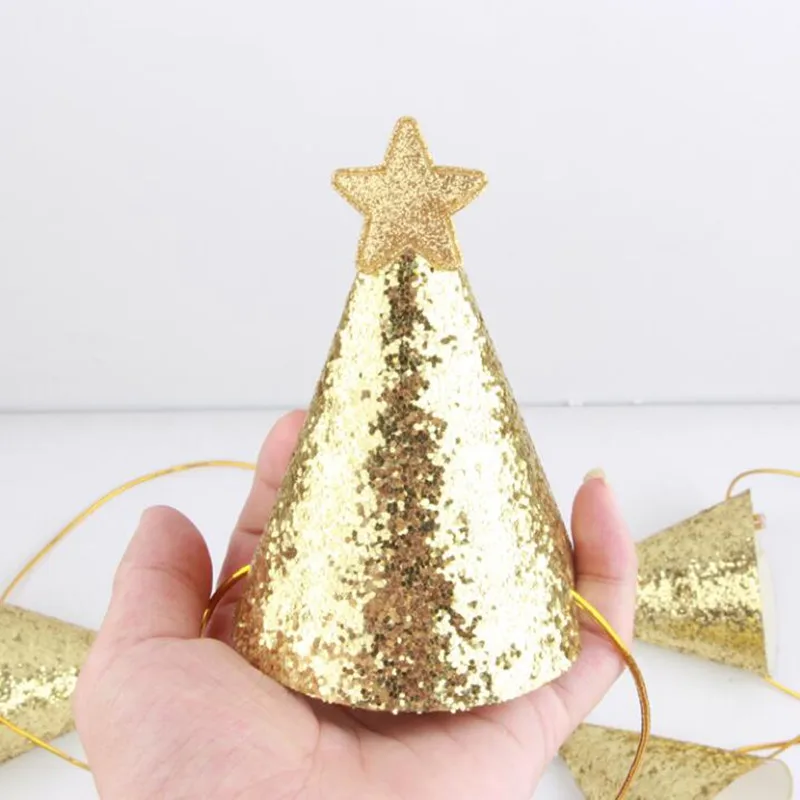 

Kids Children Gold Powder Star Hat Cap Headband Party Decoration Hats Dress Wedding Birthday