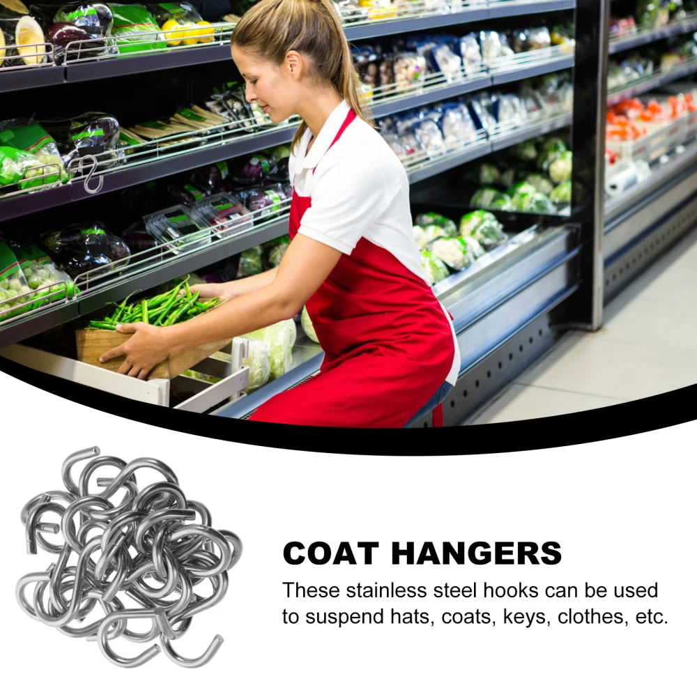 

20Pcs Stainless Steel Shaped Hooks Heavy Duty Coat Hangers Useful Hanging Hook