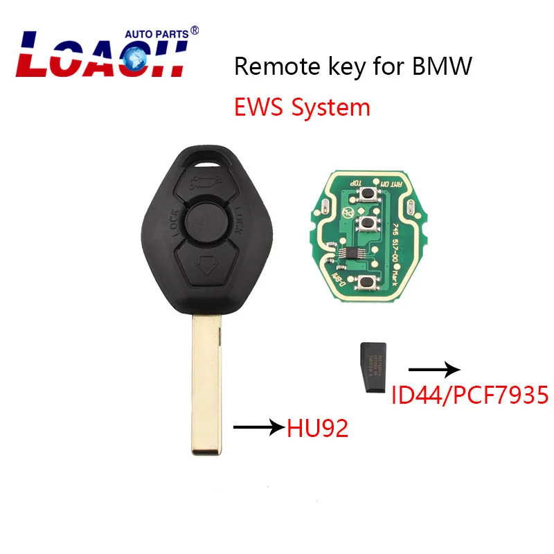 Дистанционный Автомобильный ключ для BMW EWS System PCF7935 Chip 315MHz или 433MHz HU92 Blade X3 X5 Z3 Z4 1/3/5/7