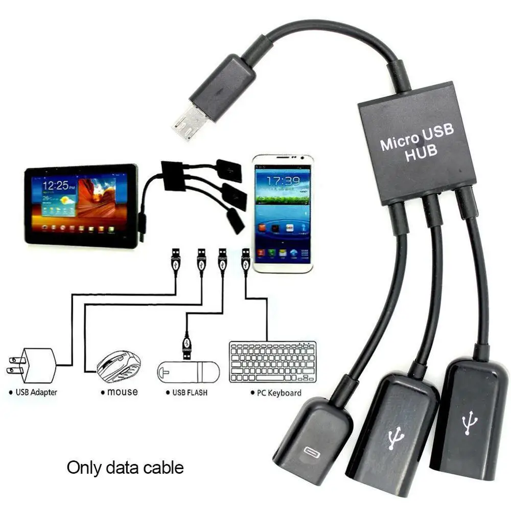 

3 in 1 Micro USB Power Charging Host OTG Hub Cable Adapter for Samsung Galaxy S5 For Samsung Galaxy Tab 4/3/2