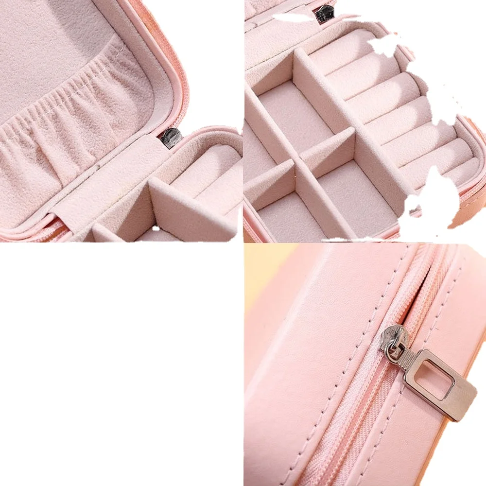 

Logo Customize Leather Storage Organizer Portable Jewelry Box Display Travel Jewelry Case Boxes Joyeros Organizador De Joyas