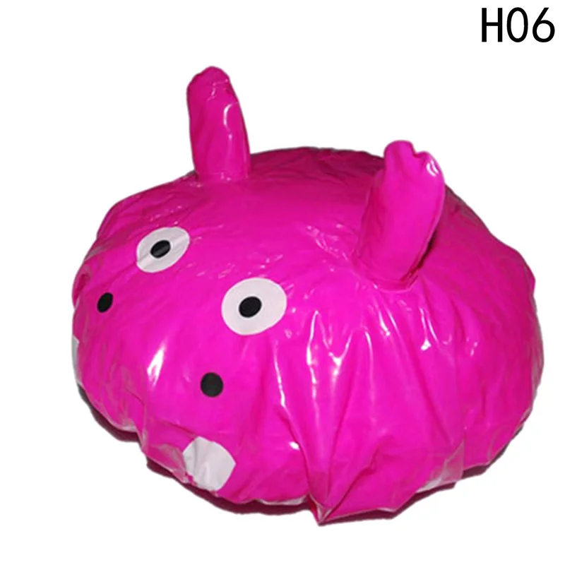 HG10229H06 Милый мультфильм животных дизайн водонепроницаемый ПВХ эластичный спа шапочка для душа колпак для ванной шапочка для душа протектор шапки продукт для ванной - Цвет: HG10229H06