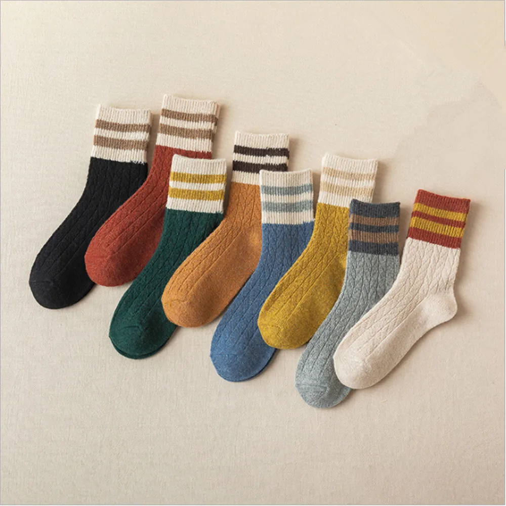 Новые носки женские зимние шерстяные корейские колледжские уличные модные