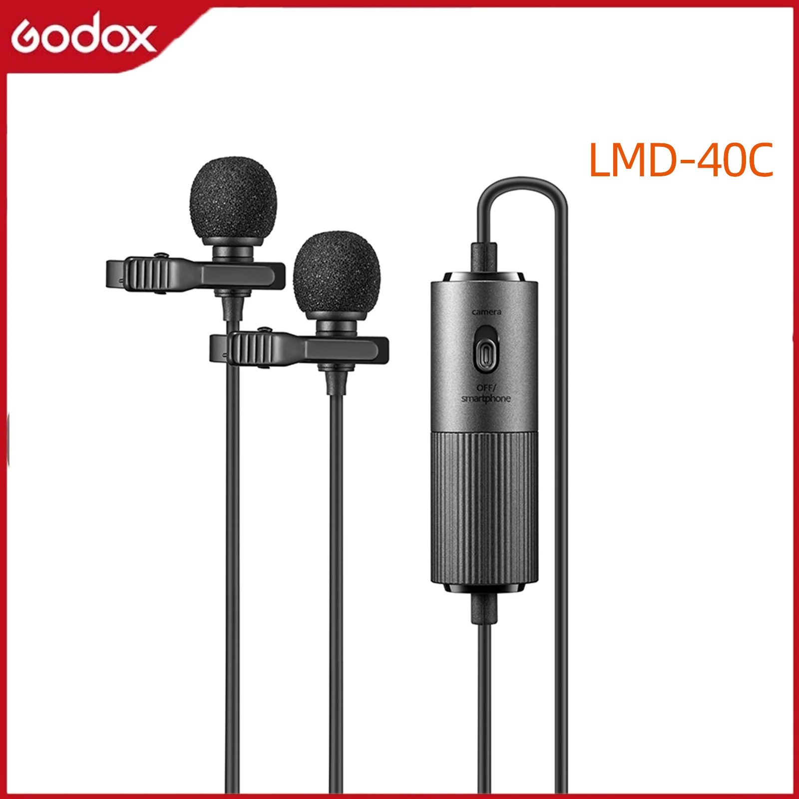 

Проводной петличный микрофон Godox, внешний конденсатор для iPhone/Samsung/Andriod/DSLR, 3,5 мм