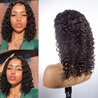 Парики из кудрявых бразильских волос для чернокожих женщин, 13x5x1, холодная волна, предварительно собранные человеческие волосы