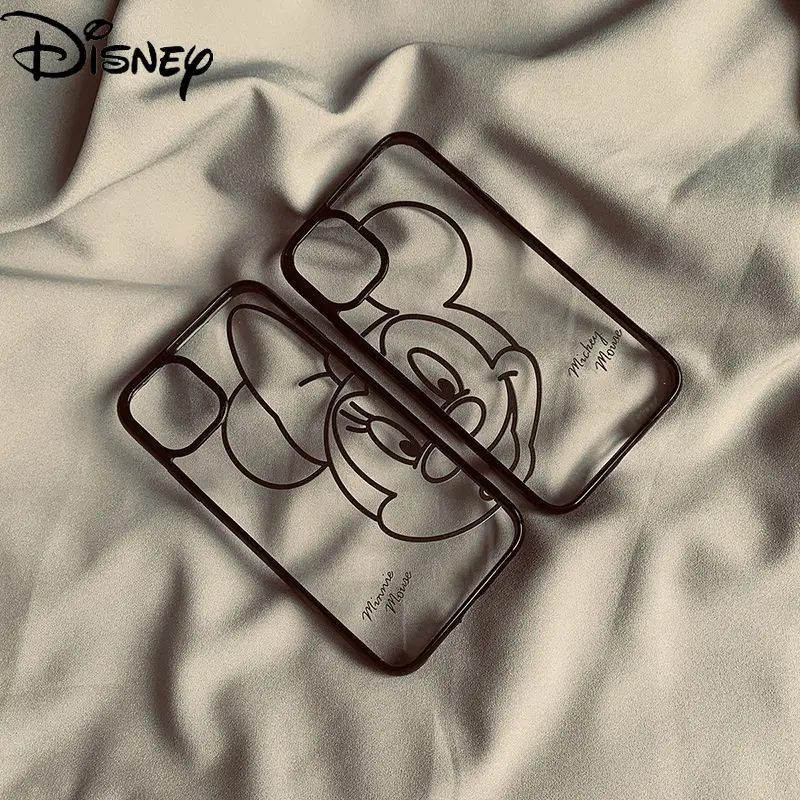 

Disney cartoon Mickey Minnie half face phone case for iphone13 13Pro 13Promax 12 12Pro Max 11Pro X XS MAX XR 7 8 Plus phone case
