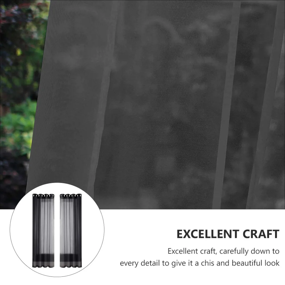 

2pcs Home Patio Sheer Curtain Window Drapes Window Panels with Grommet