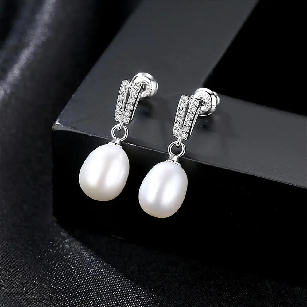

Pearl earrings,925 sterling silver jewelry,freshwater pearl earrings,Drop earrings,women wedding earrings for brides Jewelry