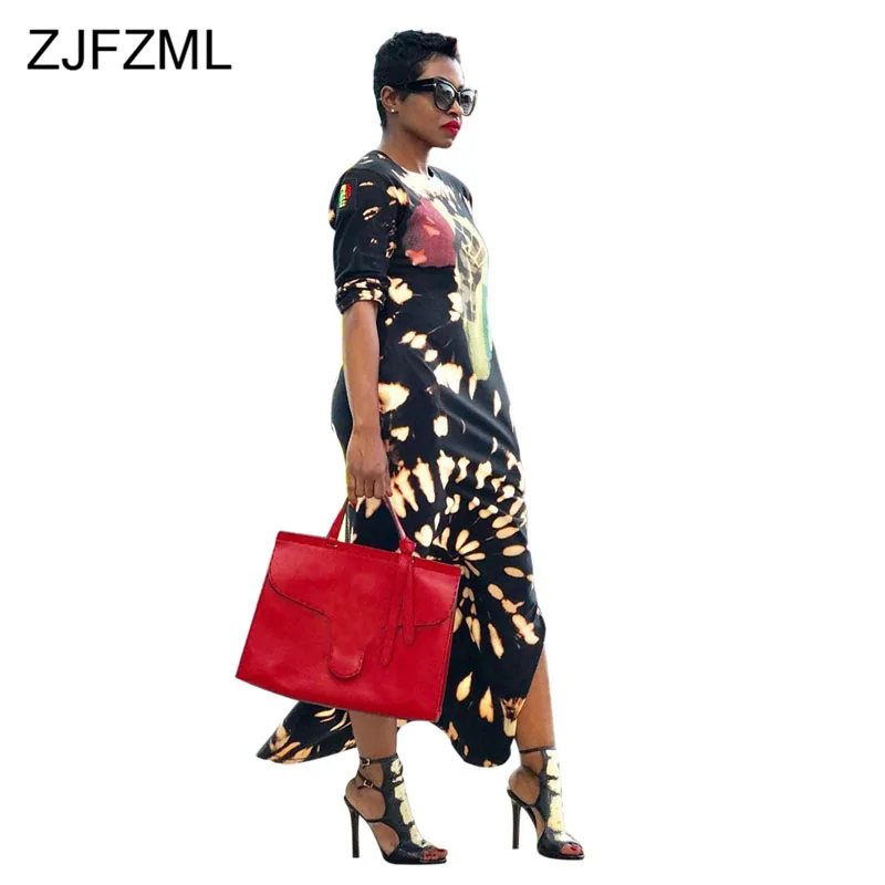 Женские повседневные платья макси с ярким принтом Клубные вечерние круглым