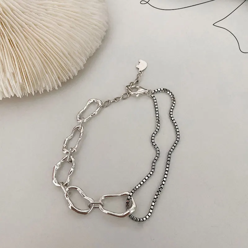 

YAOLOGE 925 Silver Bracelet Fashion Trend Irregular Chain Geometric Bracelet Ladies Birthday Party Accessories Gift Wholesale