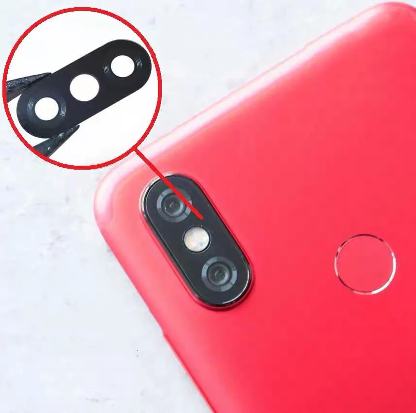 Стеклянный объектив для камеры Xiaomi Mi A2 2 шт. задняя камера стеклянный с клеем 6X