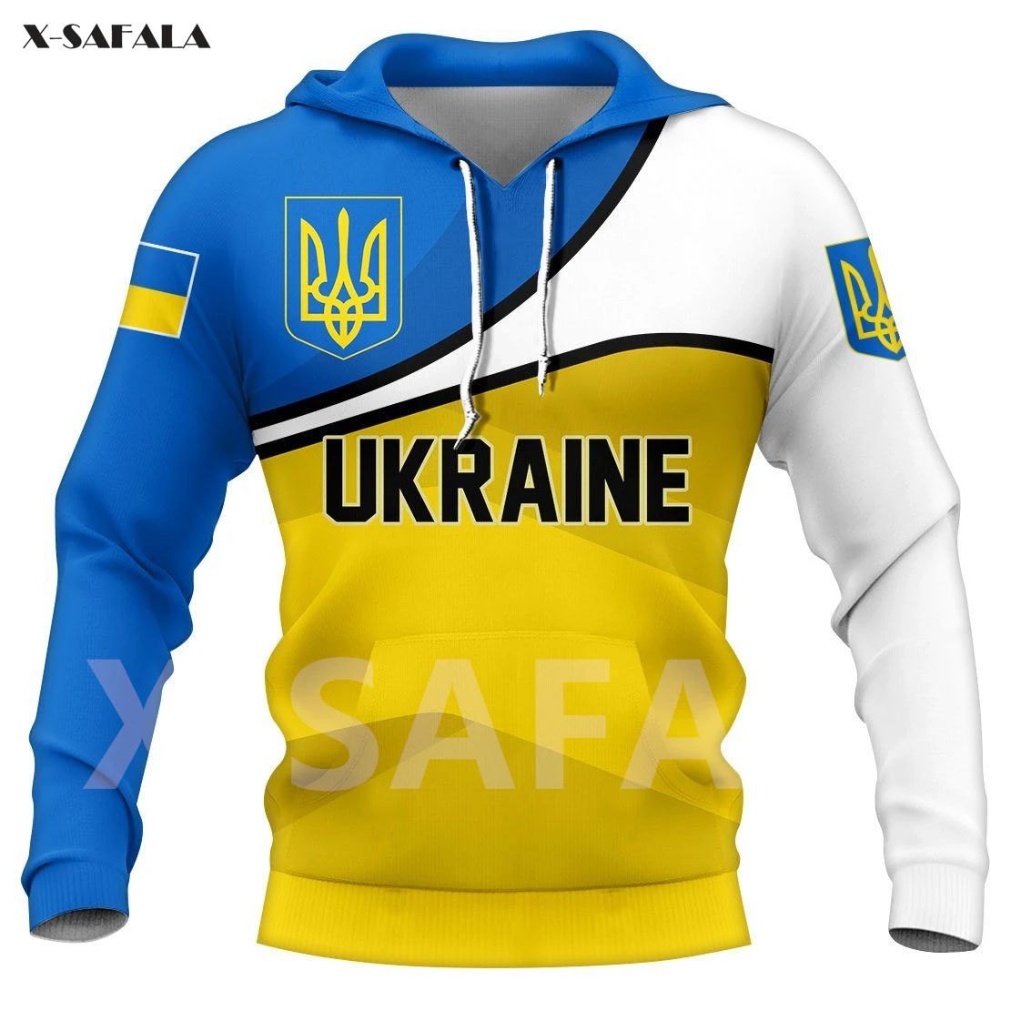 

Худи унисекс с 3D-принтом Герба Украины, черепа, карты страны, флага, пуловер на молнии в стиле Харадзюку, свитшот, куртка